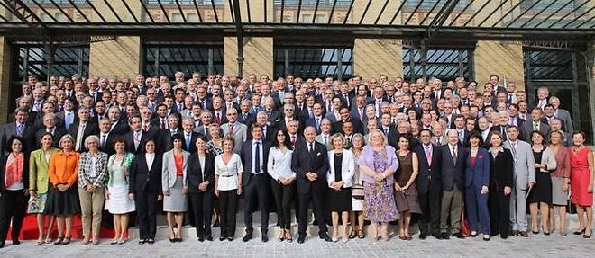 Photo des membres du Quai d'Orsay prise le 29 aout, lors de la 20e Conference des ambassadeurs.