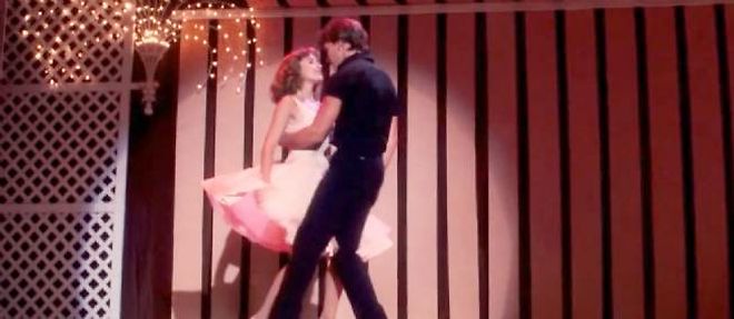 Patrick Swayze et Jennifer Grey dans la celebre danse du film "Dirty Dancing".