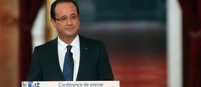 Francois Hollande lors de sa conference de presse, mardi a l'Elysee.