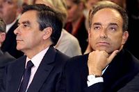 Francois Fillon et Jean-Francois Cope, le 27 septembre 2012 aux journees parlementaires de l'UMP a Marcq en Baroeul (C)PhotoPQR  / La Voix du Nord