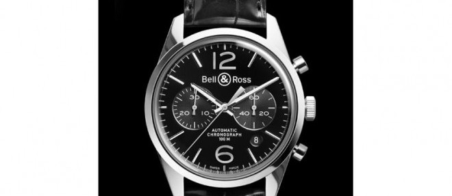 BR 126 Officer Black Vintage BRG126 BL ST SCR Montres