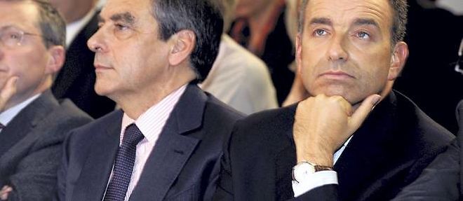 Francois Fillon et Jean-Francois Cope aux journees parlementaires de l'UMP a Marcq-en-Baroeul, le 27 septembre 2012.