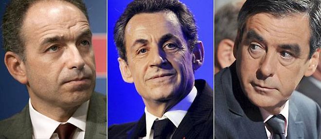 Jean-Francois Cope, Nicolas Sarkozy et Francois Fillon.