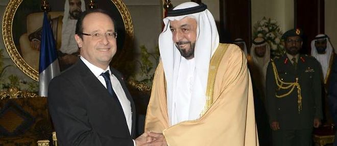 Francois Hollande et le president des Emirats arabes unis, le 15 janvier 2013.