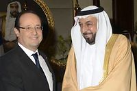 Francois Hollande et le president des Emirats Arabes Unis, le 15 janvier 2013 (C)AP