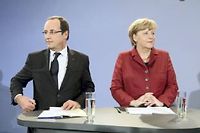 Conférence de presse commune entre François Hollande et Angela Merkel le 21 janvier à Berlin. ©Bertrand Langlois