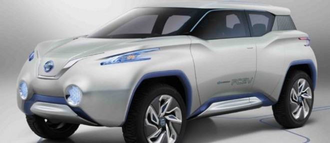 Fabriquer des Nissan en France, c'est tout l'enjeu des negociations actuelles sur la sauvegarde de l'emploi chez Renault. Ici, le concept-car Terra, SUV compact qui pourrait etre le modele dans la balance.