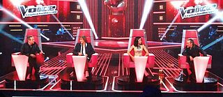 Les jures de "The Voice" sur TF1 lors de la premiere saison en 2012. (C)DR