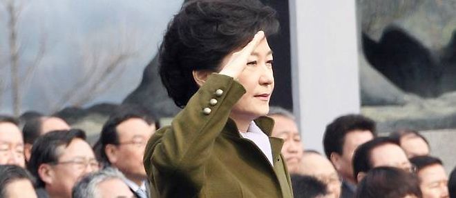 La nouvelle presidente de Coree du Sud, Park Geun-hye, lors de sa ceremonie d'investiture, lundi.