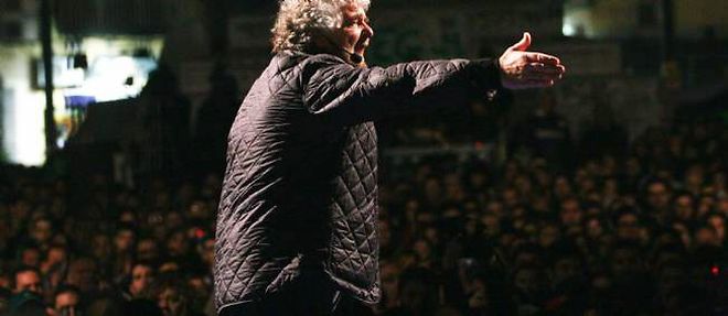 Beppe Grillo en campagne electorale.