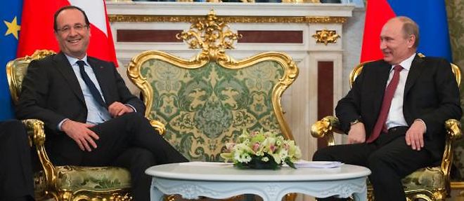 Francois Hollande et Vladimir Poutine, jeudi a Moscou.