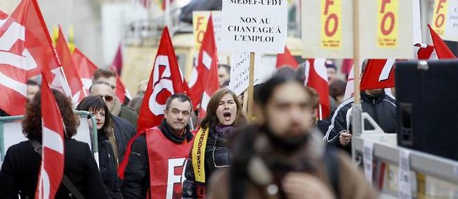 Manifestation a Nancy contre l'accord de securisation de l'emploi.