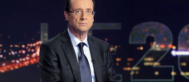 Francois Hollande sur le plateau du 20 heures de TF1 (photo d'archives).