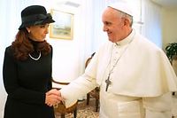 Le pape François et Cristina Kirchner, lundi au Vatican.