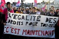 Manifestation pour le mariage gay a Nantes, en decembre 2012. (C)Alain Le Bot