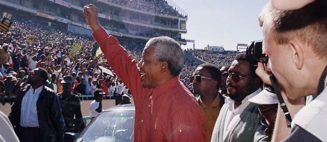Nelson Mandela le 6 fevrier 2013, a Johannesburg.