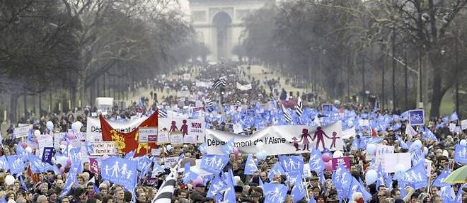 Manifestation contre le mariage homosexuel, le 13 janvier 2013 a Paris.