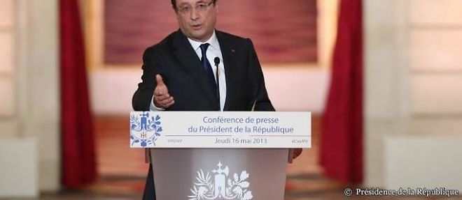 Francois Hollande, jeudi dernier, lors de sa conference de presse, a l'Elysee. (C) Presidence de la Republique
