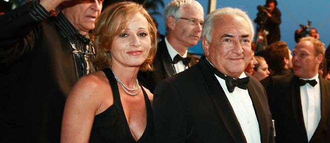 Myriam L'Aouffir et Dominique Strauss-Kahn au Festival de Cannes (France) pour la projection de "Only Lovers Left Alive", de Jim Jarmusch.