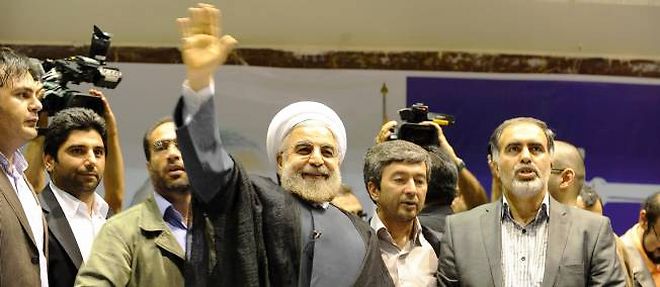 Hassan Rohani, lors de l'annonce de sa victoire a l'election presidentielle en Iran, le 15 juin 2013.