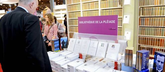 Paris, le 18 mars 2011, le stand Gallimard au Salon du livre de Paris.