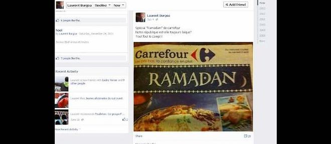 Capture d'ecran du compte Facebook de l'elu nimois Laurent Brugoa.