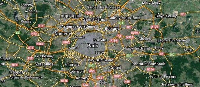 Paris, vue satellite.