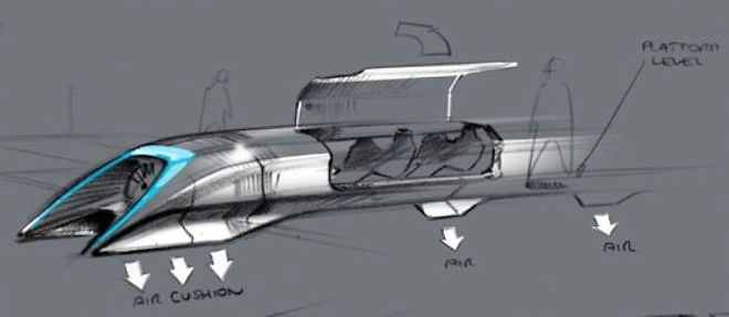 Premiere esquisse du projet Hyperloop.