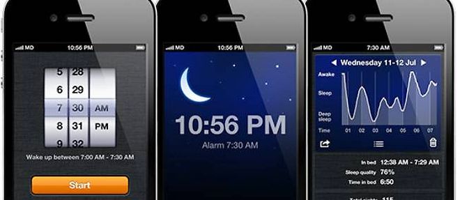 Sleep Cycle (iPhone) permet d'avoir un historique de sa qualite de sommeil.