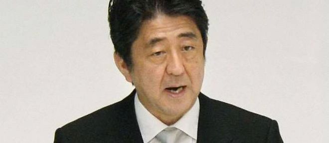 Shinzo Abe lors d'un discours a l'occasion du 68e anniversaire de la capitulation nippone, le 15 aout 2013.