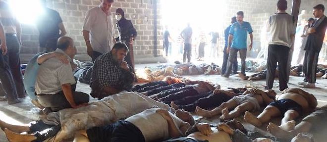 L'opposition evoque des centaines de morts pres de Damas. (C) SHAAM NEWS NETWORK / AFP