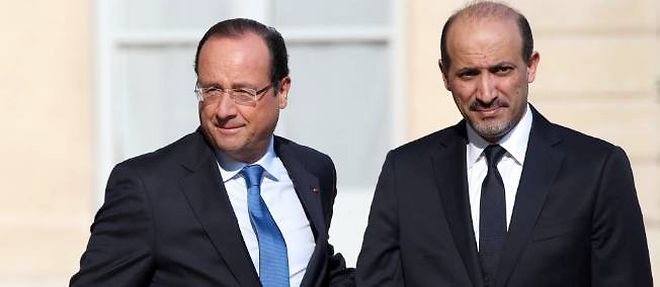 Francois Hollande et Ahmed al-Jarba, le 29 aout a l'Elysee.