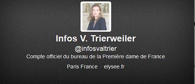 Capture d'ecran du compte Twitter institutionnel de Valerie Trierweiler.