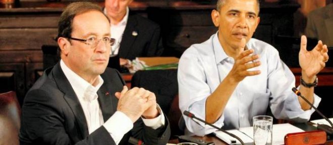 Francois Hollande et Barack Obama a Camp David lors du G8 le 19 mai 2012.