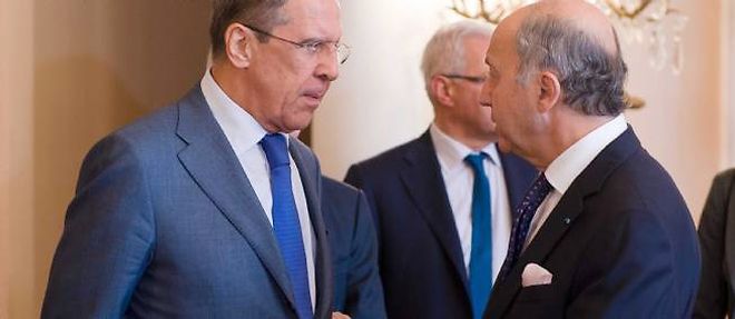 Le ministre russe des Affaires etrangeres Serguei Lavrov et Laurent Fabius en avril 2013.