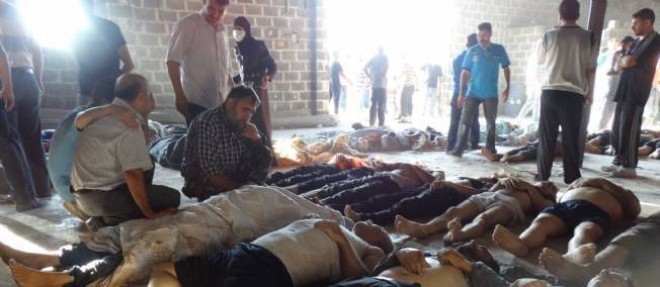 L'opposition syrienne a evoque des centaines de morts par des armes chimiques pres de Damas.