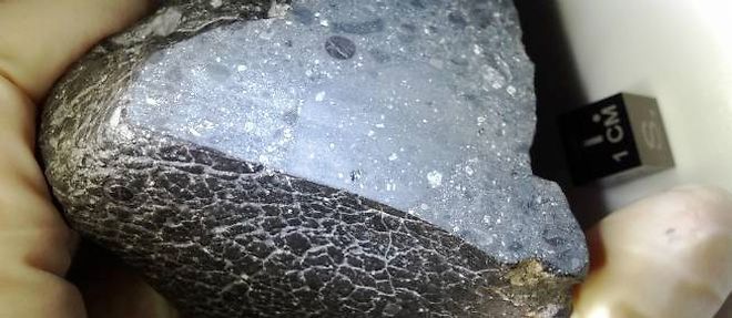 La meteorite "Black Beauty", decouverte en 2011 dans le desert marocain, est l'une des 124 meteorites martiennes identifiees sur Terre. (C) NASA