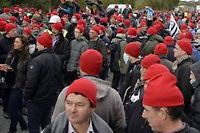 Les bonnets rouges, mobilisés à Quimper, ont fait reculer le gouvernement. ©Vincent Mouchel/Morlais / PhotoPQR/Ouest France