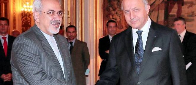 Laurent Fabius recoit Mohammad Javad Zarif au Quai d'Orsay le 5 novembre.