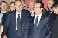Francois Hollande et Jacques Chirac, jeudi matin a Paris. (C)Villard/Sipa