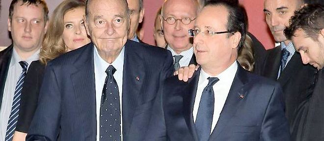 Francois Hollande etait present a la remise du prix de la Fondation Chirac pour la prevention des conflits, ce jeudi a Paris.