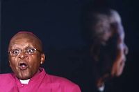 Desmond Tutu lundi soir, à Johannesburg. ©Gianluigi Guercia