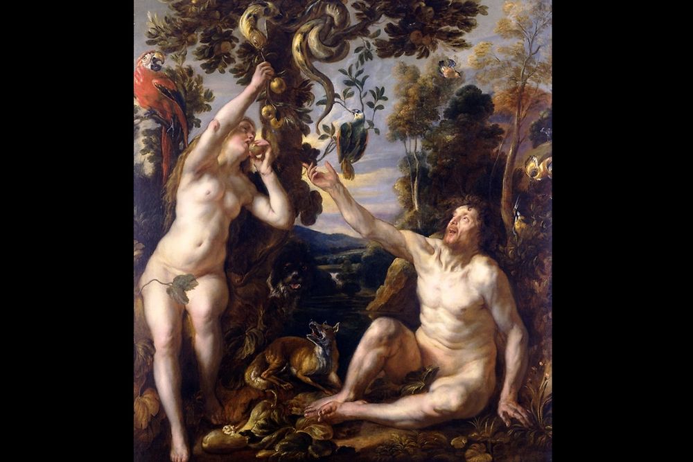 Adam et Ève "La chute de l'homme" (vers 1640) de Jacques Jordaens (1593-1678)