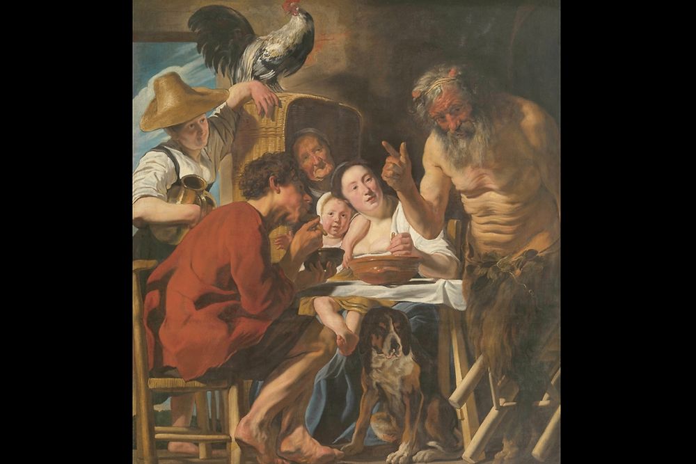 Le satyre et le paysan (vers 1645) de Jacques Jordaens (1593-1678)