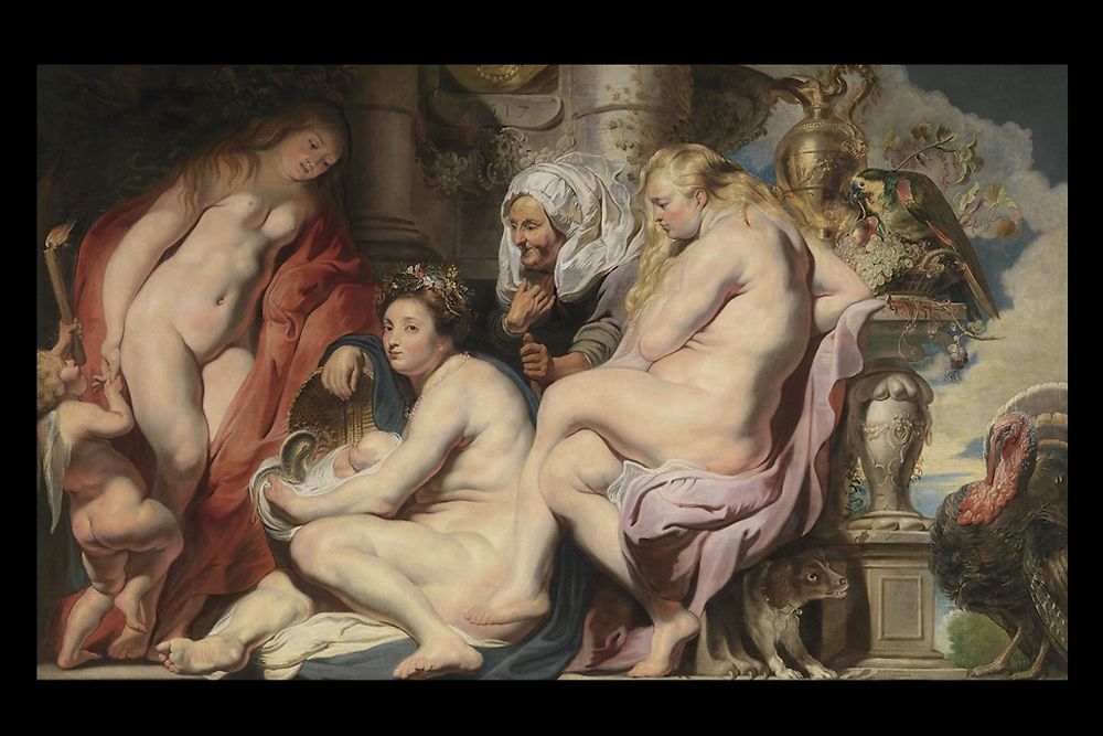 Les filles de Cécrops découvrant l'enfant Erichthonios (1617) de Jacques Jordaens (1593-1678)