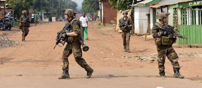 Les soldats francais a Bangui.
