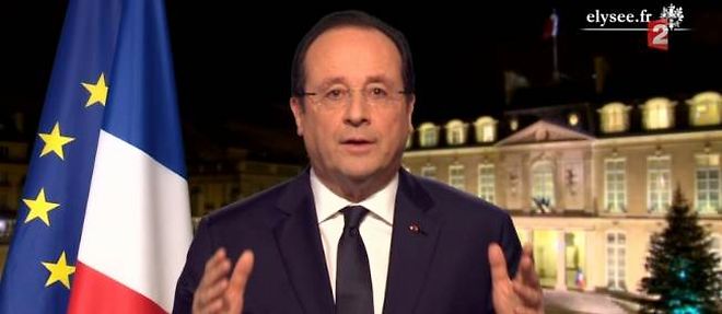 Francois Hollande a adresse ses voeux aux Francais pour l'annee 2013 depuis l'Elysee.