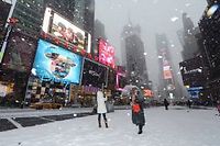 Manhattan sous la neige, mardi dernier. ©CEM OZDEL / ANADOLU AGENCY