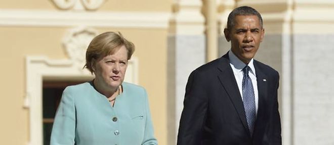 Angela Merkel et Barack Obama a Saint-Petersbourg en Russie en septembre 2013.