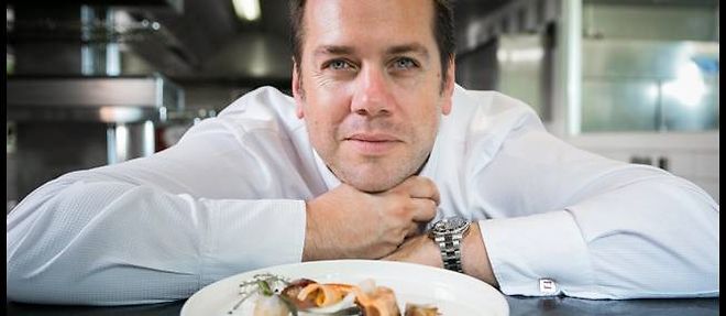 Arnaud Lallement, chef de L'Assiette champenoise, a Tinqueux, nouveau 3 etoiles Michelin.